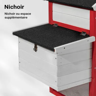 Wiltec Poulailler avec Nichoir, Enclos et Pondoir – 1155 x 520 mm – en Bois
