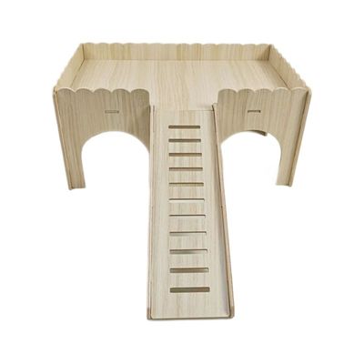 Maisonnette en bois pour hamster avec escalier en forme de grotte