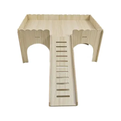UAMLY Maisonnette en bois pour hamster avec escalier en forme de grotte