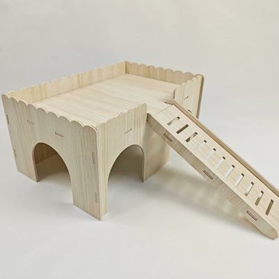 Maisonnette en bois pour hamster avec escalier en forme de grotte