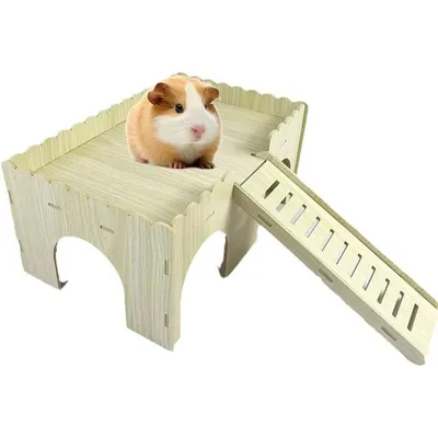 UAMLY Maisonnette en bois pour hamster avec escalier en forme de grotte