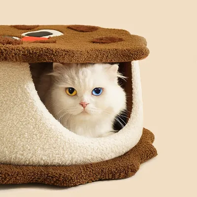 Qinhul Lit pour chat et chien au design biscuit