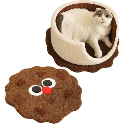Qinhul Lit pour chat et chien au design biscuit