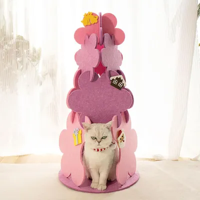 Qinhul Lit pour chat en feutre en forme de sapin de Noël