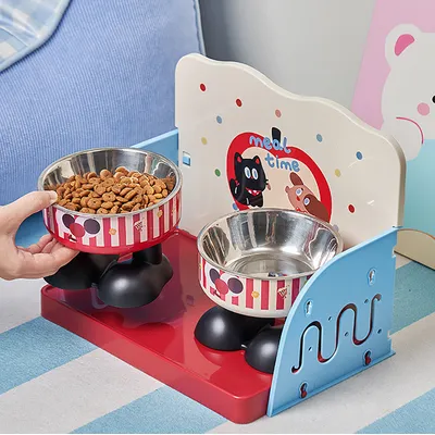 Qinhul Table d'alimentation surélevée pour chat