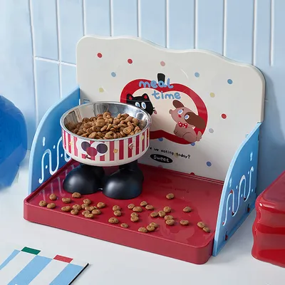 Qinhul Table d'alimentation surélevée pour chat