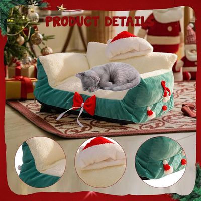 KPYTE Lit de Noël chaud et moelleux pour chat