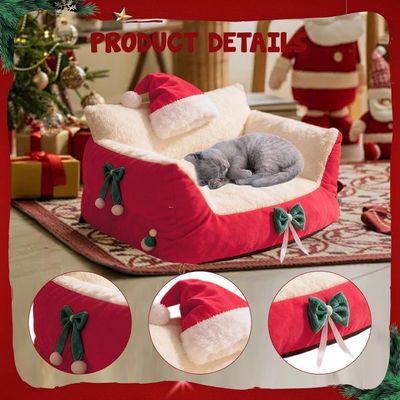KPYTE Lit de Noël chaud et moelleux pour chat