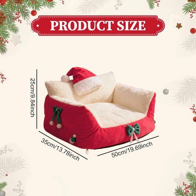 KPYTE Lit de Noël chaud et moelleux pour chat