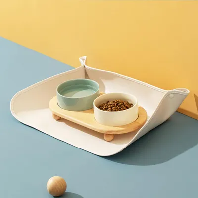 KPYTE Set de table anti-éclaboussures pour chat et chien