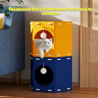 KPYTE Arbre à chat et lit pour chat en feutre