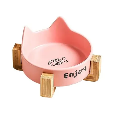 Gamelles en céramique pour animaux de compagnie avec support, rose