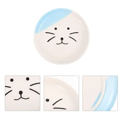 KPYTE Assiette en céramique chat