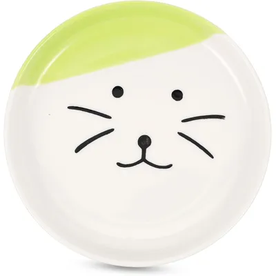 KPYTE Assiette en céramique chat