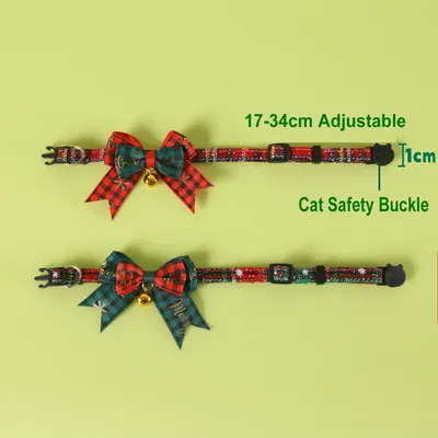 Qinhul Collier de Noël avec nœud pour chat