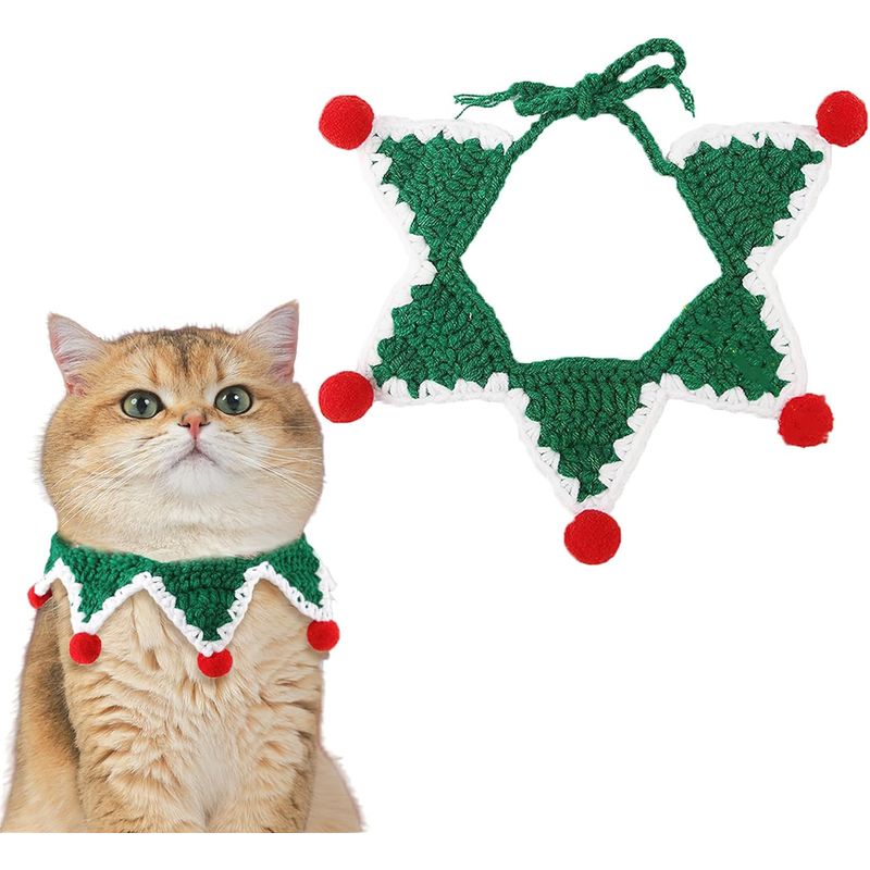 Qinhul Colliers écharpe de Noël pour chats et chiens