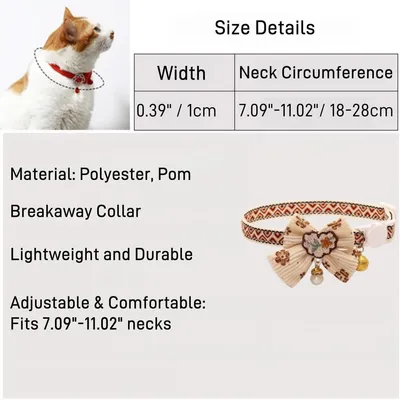 Qinhul Collier pour chat avec nœud papillon marron