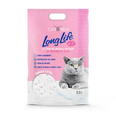 CAT&RINA LongLife - Litière pour chats en silice au talc 5 litres