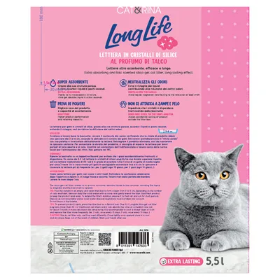 CAT&RINA LongLife - Litière pour chats en silice au talc 5 litres