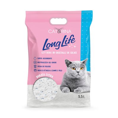 CAT&RINA LongLife - Litière pour Chats en Cristaux de Silice