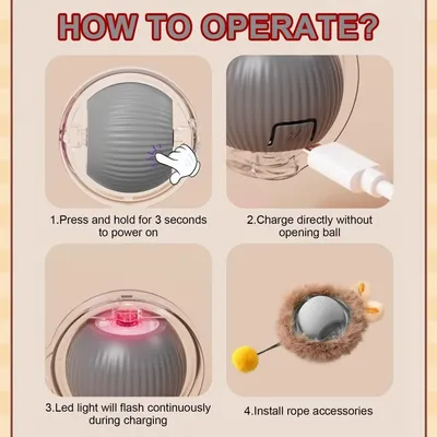 Sphère en silicone avec queue pour chats