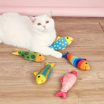 Jouets à l'herbe à chat pour chats, Jeu en forme de poisson