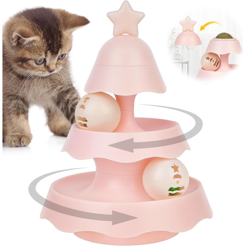 Qinhul Jouet pour chat en forme d'arbre de Noël