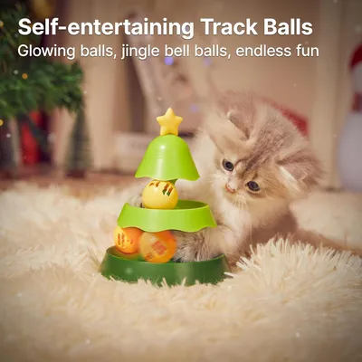 Qinhul Jouet pour chat en forme d'arbre de Noël
