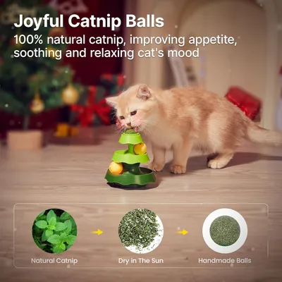 Qinhul Jouet pour chat en forme d'arbre de Noël