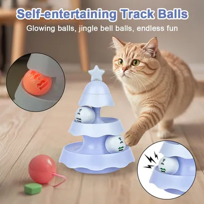 Qinhul Jouet pour chat en forme d'arbre de Noël