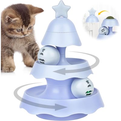 Qinhul Jouet pour chat en forme d'arbre de Noël