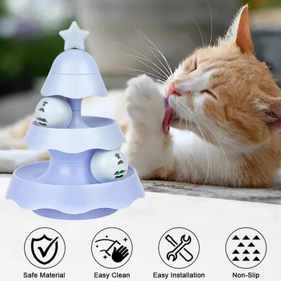 Qinhul Jouet pour chat en forme d'arbre de Noël