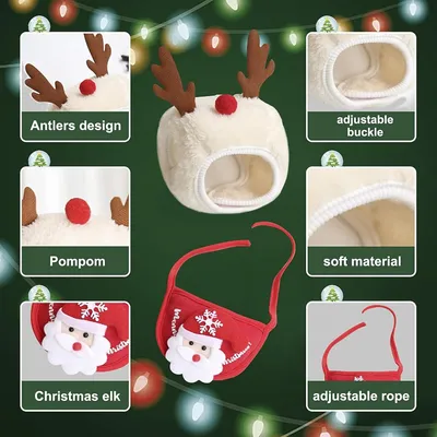 KPYTE Niedliche Weihnachtskostüme für Katzen und Hunde KPYTE Niedliche Weihnachtskostüme für Katzen und Hunde