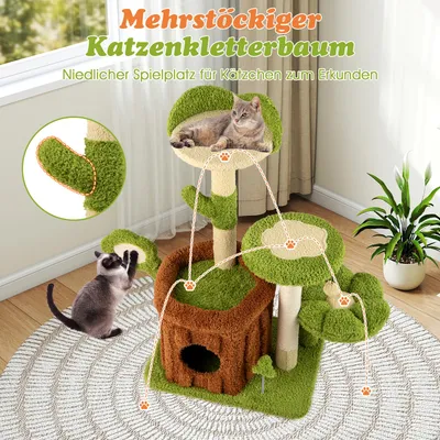 Giantex Katzenbaum Mit Mehreren Ebenen, Sitzstange, Kletterhaus, Kratzbrett Giantex Katzenbaum Mit Mehreren Ebenen, Sitzstange, Kletterhaus, Kratzbrett