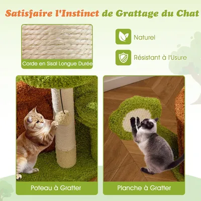 Giantex Arbre à Chat Multi-plateforme,Perchoir,Condo,Tableau de Grattage