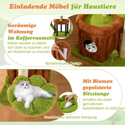 Giantex Katzenbaum Mit Mehreren Ebenen, Sitzstange, Kletterhaus, Kratzbrett Giantex Katzenbaum Mit Mehreren Ebenen, Sitzstange, Kletterhaus, Kratzbrett