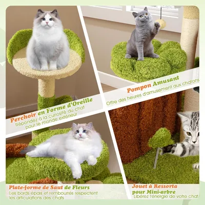 Giantex Arbre à Chat Multi-plateforme,Perchoir,Condo,Tableau de Grattage
