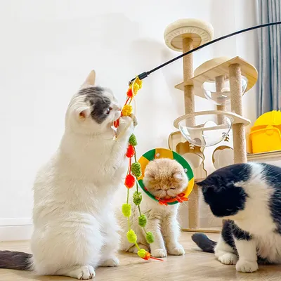 Jouet baguette pour chat avec clochette