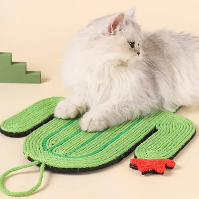 Qinhul Tapis à gratter pour chat en forme de cactus