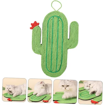Qinhul Tapis à gratter pour chat en forme de cactus