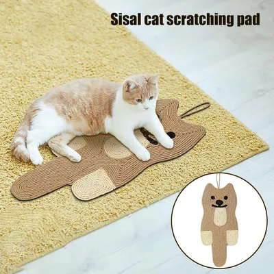 Tapis griffoir pour chat, en sisal naturel en forme d'écureuil