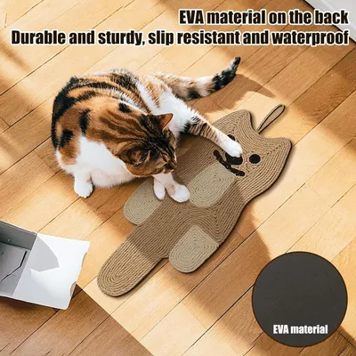 Tapis griffoir pour chat, en sisal naturel en forme d'écureuil