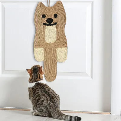 Tapis griffoir pour chat, en sisal naturel en forme d'écureuil