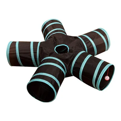 UAMLY Tunnel pliable pour animaux de compagnie à 5 trous