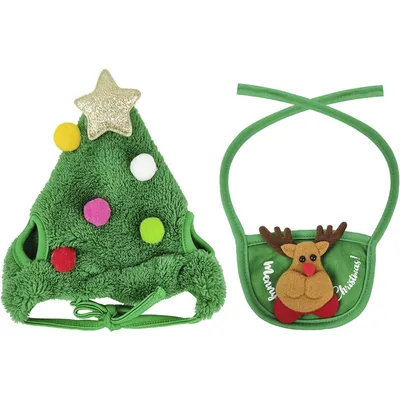 KPYTE Hunde-Weihnachtsschal und -Mütze KPYTE Hunde-Weihnachtsschal und -Mütze