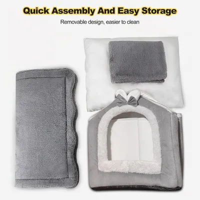 Reitlaze Niche pour chien, type maison, chaleureuse(Style 2)