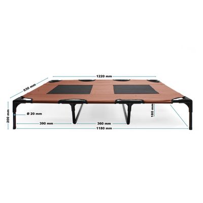 Wiltec Transat pour chiens et chats – couleur Marron – XL / 122 x 93 x 20 c