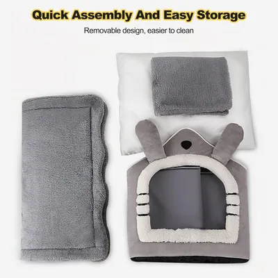 Reitlaze Niche pour chien, type maison, chaleureuse(Style 1)