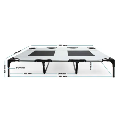 Wiltec Transat pour chiens et chats – couleur Grise – XL / 122 x 93 x 20 cm