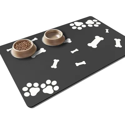 KPYTE Alfombrilla de alimentación para gatos y perros